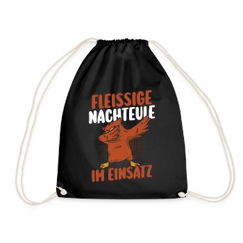 Industrious Night Owl Night Shift - Drawstring Bag - black - Front
