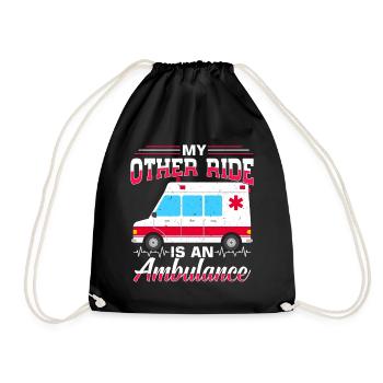 Nurse Ambulance - Drawstring Bag - black - Front
