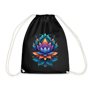 Spirituelle Lotus-Mandala Zen Aesthetic Style - Turnbeutel - Schwarz - Vorne