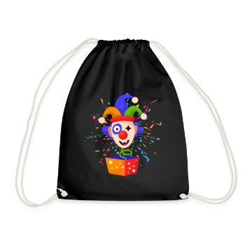 Clown, Carnival, Carnival, Carnival Costume, Parade, Celebration, Jester, - Drawstring Bag - black - Front