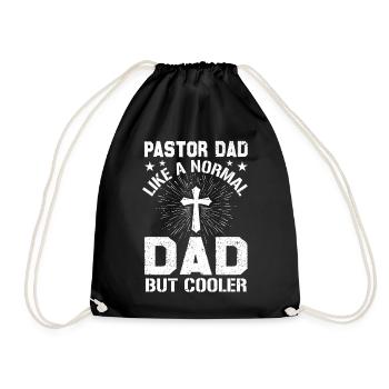 Pastor and Dad Pastor Gifts for Men Fathers Day - Turnbeutel - Schwarz - Vorne