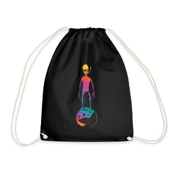 Colorful Alien Planet Gift - Drawstring Bag - black - Front