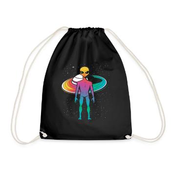 Alien Outer Space Gift - Drawstring Bag - black - Front