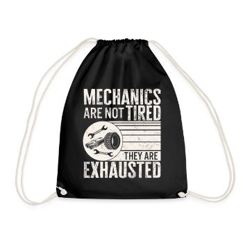 Mechaniker-Hemd, Mechaniker sind nicht müde, sie sind es - Turnbeutel - Schwarz - Vorne