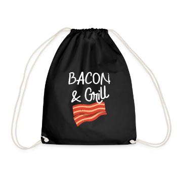 Bacon & Grill Fun Breakfast Bacon Lovers - Drawstring Bag - black - Front