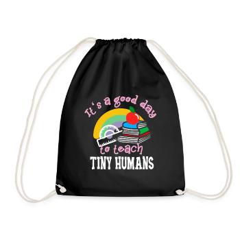 Funny Teacher Elementary School Teacher Lessons - Drawstring Bag - black - Front