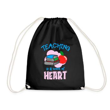 Teaching is a matter of the heart Teacher School - Drawstring Bag - black - Front
