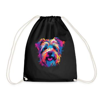 Aquarelle colorée Glen Of Imaal Terrier - Sac de sport léger - noir - Devant