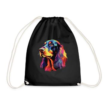 Aquarelle colorée Gordon Setter - Sac de sport léger - noir - Devant