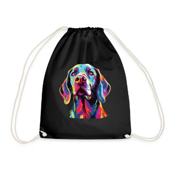 Watercolor Colorful Harrier - Drawstring Bag - black - Front