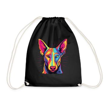 Aquarelle coloré Pharaon Dog - Sac de sport léger - noir - Devant