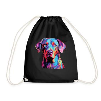 Aquarelle colorée dentelle bleue - Sac de sport léger - noir - Devant