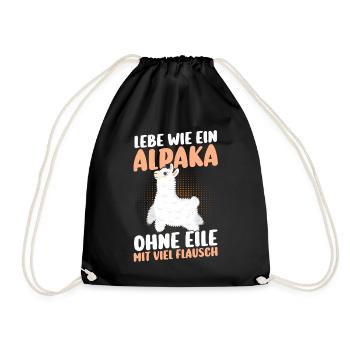 Alpaka - Turnbeutel - Schwarz - Vorne