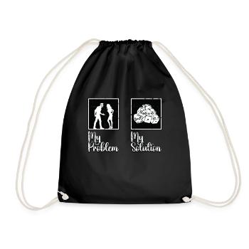 Bunco Player My Problem My Solution Pictogram Mom - Drawstring Bag - black - Front
