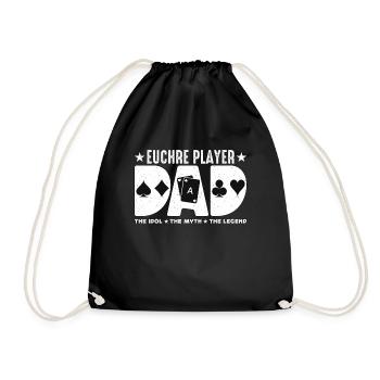 Euchre Player Dad The Idol The Myth Euchre Game - Drawstring Bag - black - Front