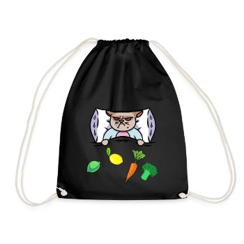 Cat Flu Bed Vitamins Health Sick - Drawstring Bag - black - Front