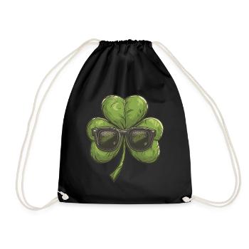 Shamrock Kleeblatt Sonnenbrille Saint Patricks day - Turnbeutel - Schwarz - Vorne