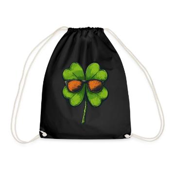 Shamrock Sonnenbrille Kleeblatt Saint Patricks day - Turnbeutel - Schwarz - Vorne