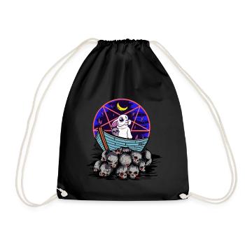 Hase Totenkopf Horror Halloween Dark Fantasy - Turnbeutel - Schwarz - Vorne