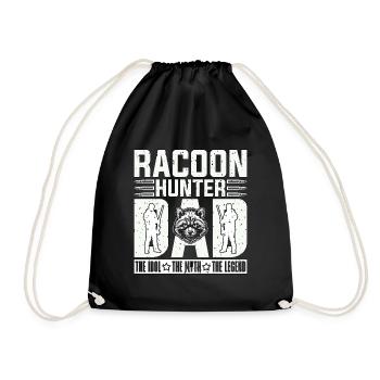 Racoon Hunter Dad The Idol The Myth Loves Hunting - Drawstring Bag - black - Front