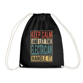 Cadeau rétro d’électricien - Sac de sport léger - noir - Devant