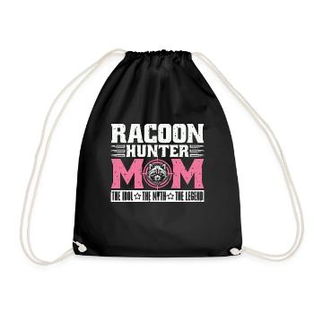 Racoon Hunter Mom The Idol The Myth Hunting Lover - Drawstring Bag - black - Front