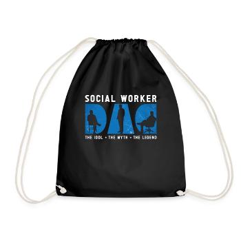 Travailleur social Papa L’idole Le mythe Travail social - Sac de sport léger - noir - Devant