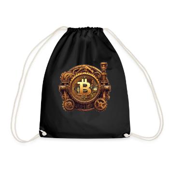 Steampunk Bitcoin Digital Currency Crypto Coin - Turnbeutel - Schwarz - Vorne