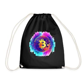 Vaporwave Bitcoin Digital Currency Coin Crypto Tra - Turnbeutel - Schwarz - Vorne