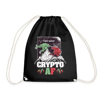 Crypto AF Bear Bull Stock Market Cryptocurrency Tr - Turnbeutel - Schwarz - Vorne