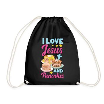 Les enfants amoureux des crêpes J’aime Jésus - Sac de sport léger - noir - Devant