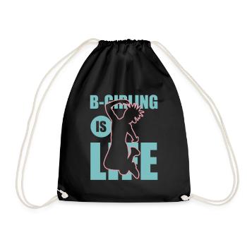 Breakdance Girl - Drawstring Bag - black - Front