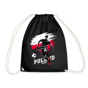 Football Poland Poland Flag Flag Player Grunge - Drawstring Bag - black - Front