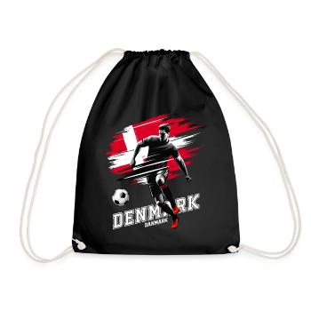 Football Danemark Danemark Flag Joueur de drapeau - Sac de sport léger - noir - Devant
