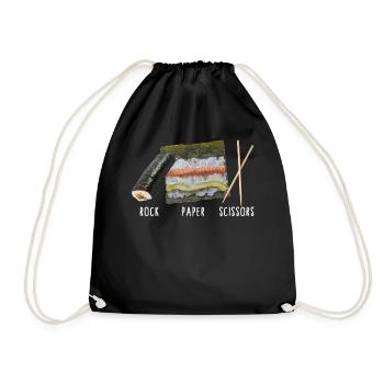 Chemise à Sushi, Rock Paper Scissor Sushi Tee, cadeau - Sac de sport léger - noir - Devant