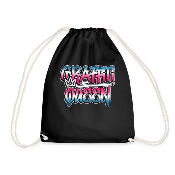 Graffiti Queen Retro 80s 90s Hip Hop Urban Street - Turnbeutel - Schwarz - Vorne