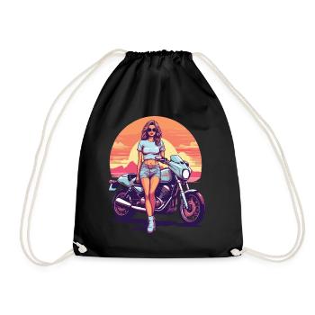 Vintage Californie moto motard esthétique - Sac de sport léger - noir - Devant