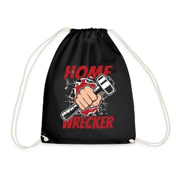 Home Wrecker Home Improvement Home Wrecker House - Drawstring Bag - black - Front
