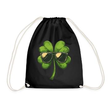 Saint Patricks day Shamrock Sonnenbrille Kleeblatt - Turnbeutel - Schwarz - Vorne