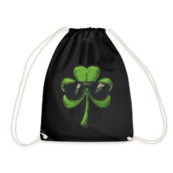 Saint Patricks day Kleeblatt Sonnenbrille Shamrock - Turnbeutel - Schwarz - Vorne