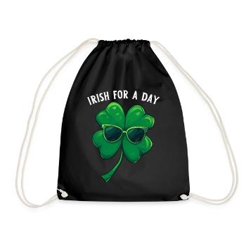 Irlandais d’un jour Kleeblatt Saint Patrick Shamrock - Sac de sport léger - noir - Devant