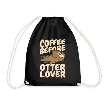 Otter Lover Coffee Animal Welfare Coffee Lover - Turnbeutel - Schwarz - Vorne