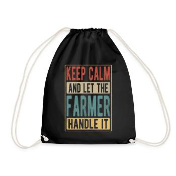 Farmer Retro Geschenk - Turnbeutel - Schwarz - Vorne