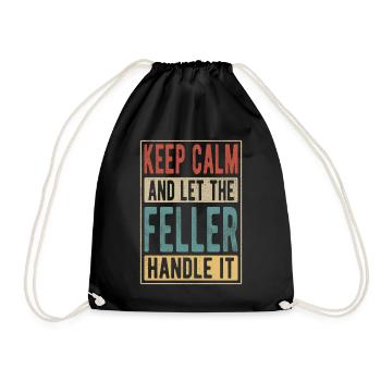 Feller Retro Geschenk - Turnbeutel - Schwarz - Vorne