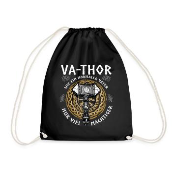 Vathor - Fête des pères Cadeau Fête des Pères Viking - Sac de sport léger - noir - Devant