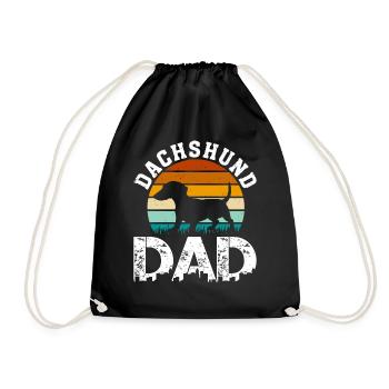 Retro Dachshund Dad Gifts for Men Fathers Day - Turnbeutel - Schwarz - Vorne