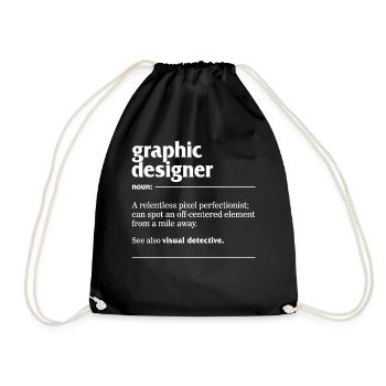 Graphic Design Shirt, Graphic Designer Noun A - Drawstring Bag - black - Front