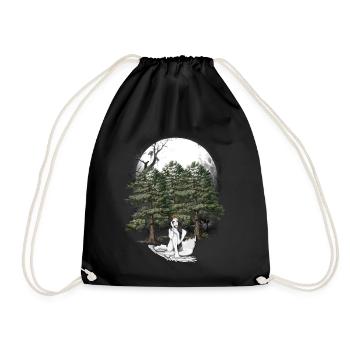 Girl Forest Fairy Elf Fantasy Fairy Character Egg - Drawstring Bag - black - Front