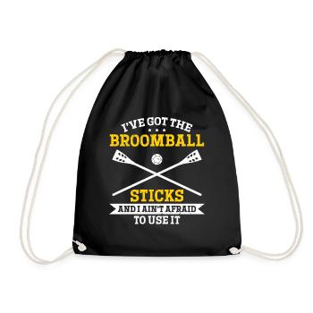 I've Got The Broomball Sticks - Funny Broomball S - Drawstring Bag - black - Front