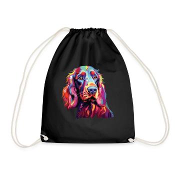 Aquarelle colorée irlandais Setter - Sac de sport léger - noir - Devant